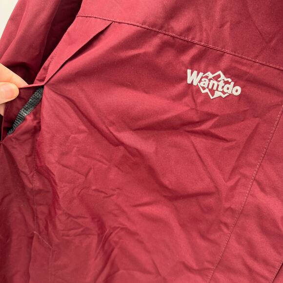 Wantdo Jacket Mens XXL Red Gray Full Zip Removable Hood Outdoor NO LINER - Picture 5 of 12